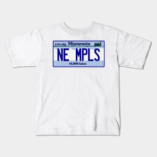 NE MPLS License Plate Kids T-Shirt